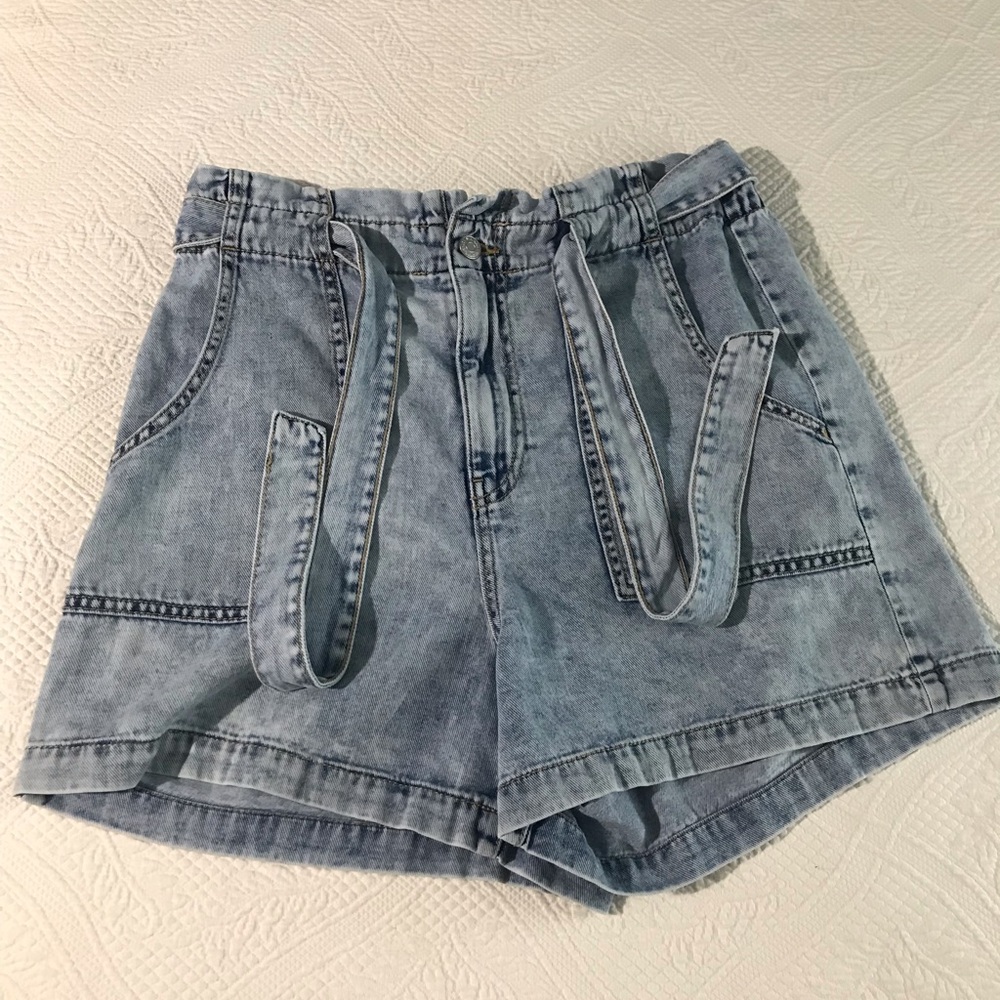Banana Republic Paper Bag Faded Indigo Tie Waist Shorts 12 - Picture 5 of 9